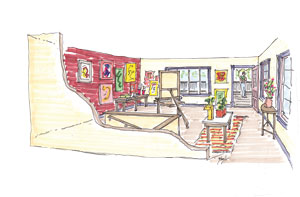 A rendering of what a typical Creative District living space could look like. Drawing provided by WRC