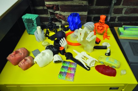 Examples of 3D printed objects made at NextFab. (Photo courtesy of NextFab)