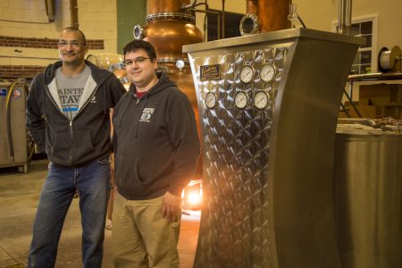 Ron Gomes and Mike Rasmussen, co-owners of Painted Stave Distillery.