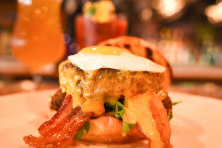 Brunch Burger at Two Stones Pub.