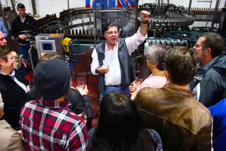 Hugh Sisson, founder of Clipper City Brewing, leads a brewery tour. (Photo courtesy of Heavy Seas Beer)