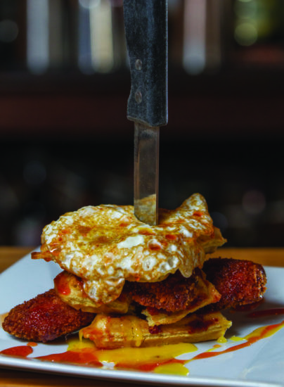 Grain's chicken and waffles dish, from their brunch menu. Grain was named Top 50 Best Brunch Resturants in America by Elle Decor Magazine. (Photo by Matt Urban)