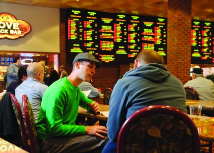 Sports bettors at Delaware Park. (Photo courtesy of Delaware Park)
