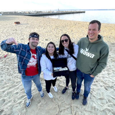 The Lucas & Lucas team from left: Lucas Serge, Megan O'Dell, Jenna Newborn, and Lukas Wieder, who worked together to solve the inaugural Dewey Treasure Hunt last weekend.